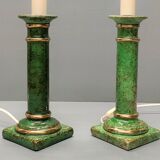 Pair of table lamps in the taste of antique marble columns, 1980s, France