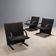 Artflex T Line armchairs designed by Burkhard Vogtherr in leather, Italy, 1980s.