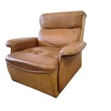 Vintage cognac leather armchair / single seater armchair / armchair