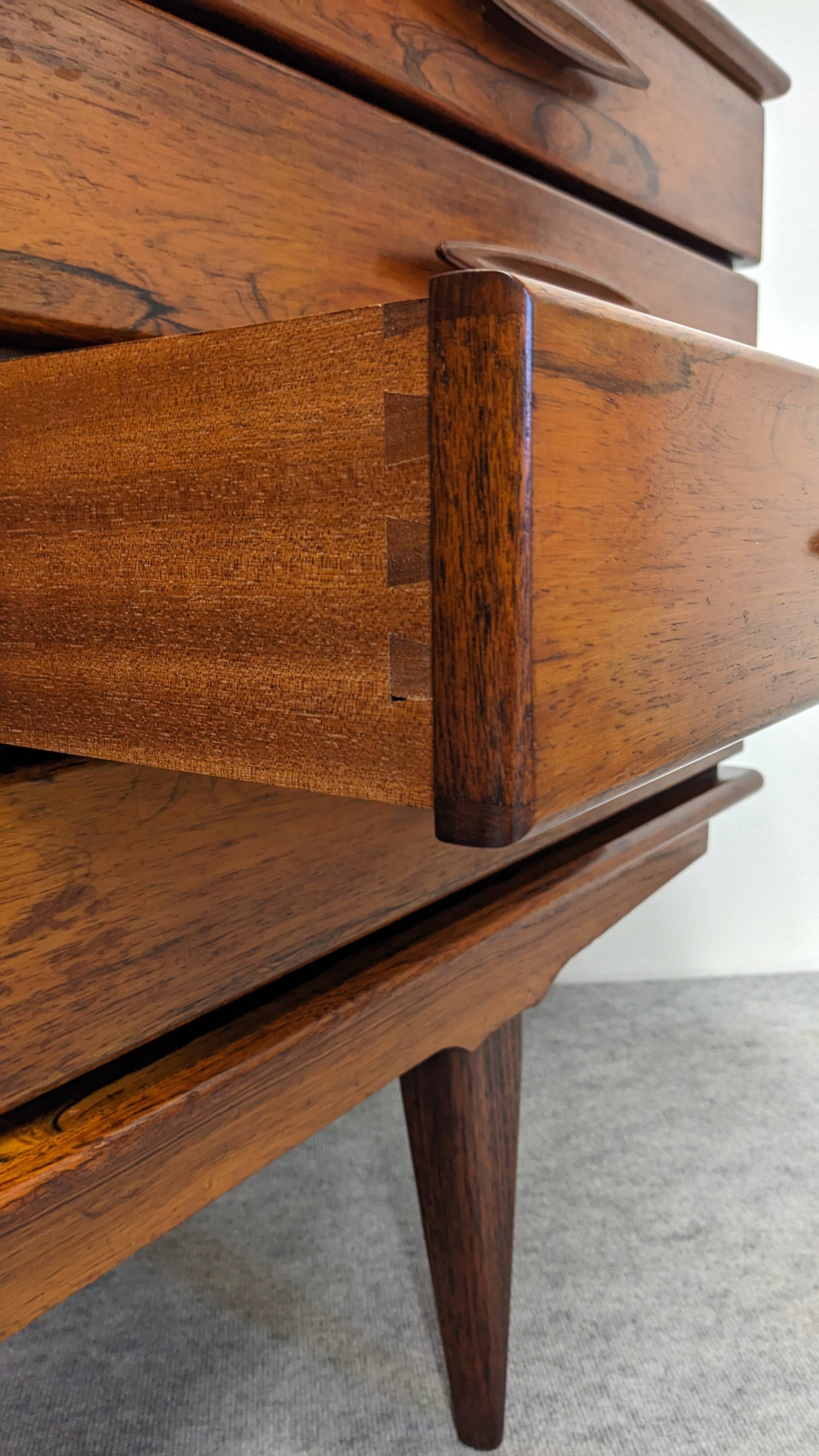 Scandinavian sideboard in Rio rosewood, 1950s-1960s