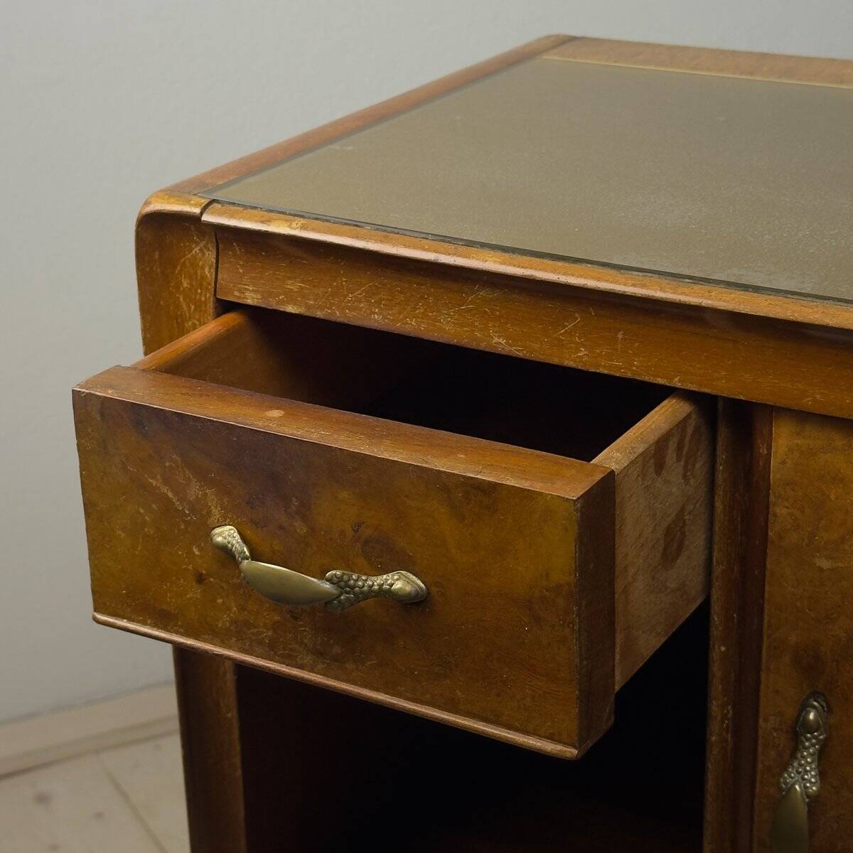 Vintage wooden bedside tables, Italy, 1950s, set of 2.