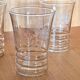 6 verres à eau gravés