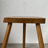 Set of 3 oak tripod stools