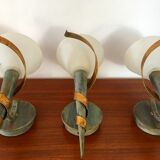 Italian metal and shortbread glass wall lamp