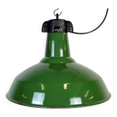 Industrial Green Enamel Factory Pendant Lamp, 1960s