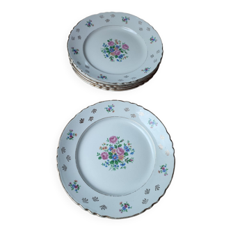 Service 6 assiettes plates faïencerie d'Orchies