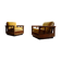 Antique Art Deco cubic-shaped armchairs in walnut and velvet, Germany, 1920s, set of 2
