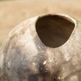 Egg vase, raku, signed Arsène