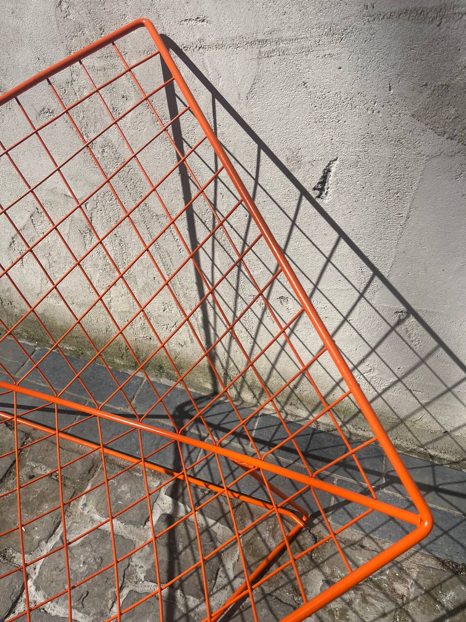 Orange lattice armchair