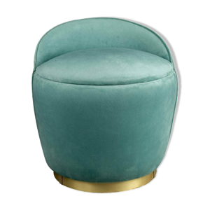 pouf rond en velours