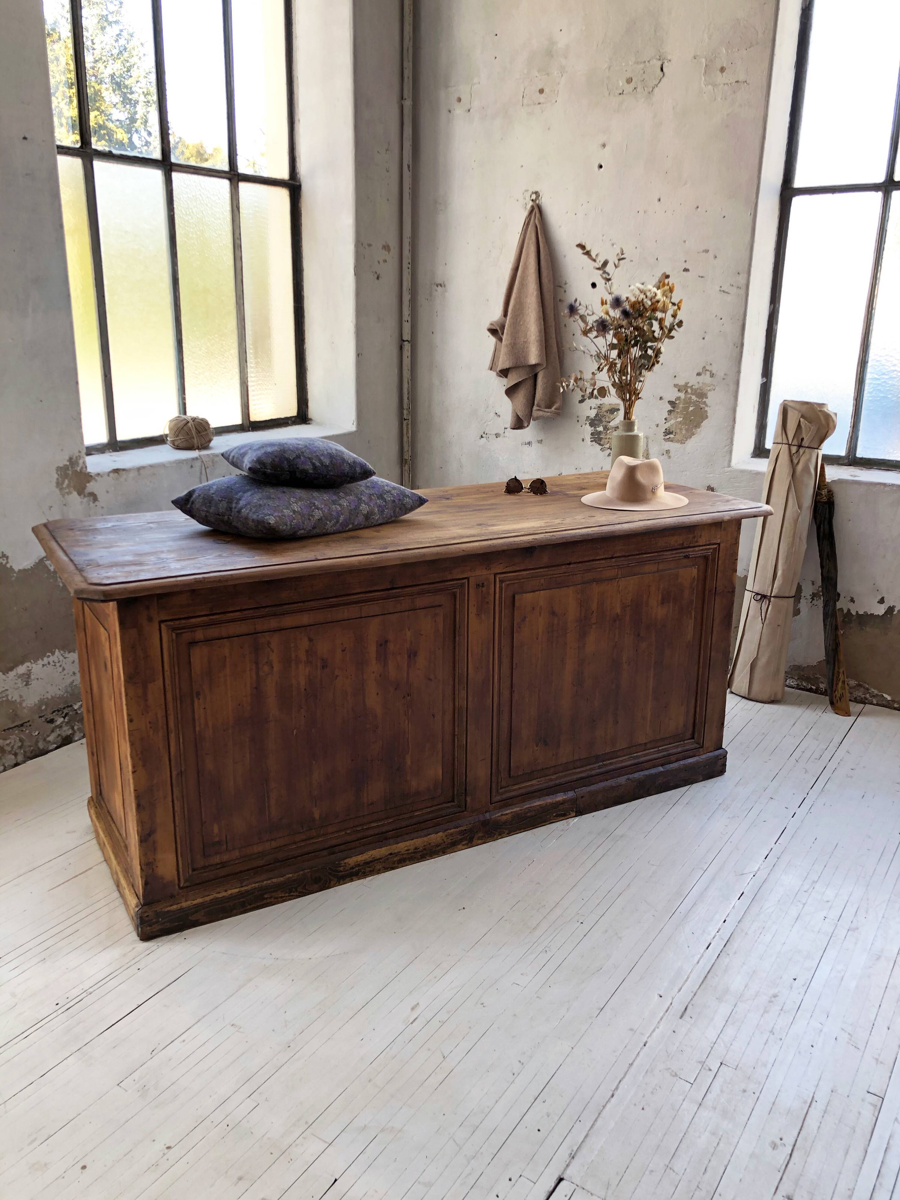 19th century pine counter