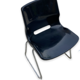 Set of four black Scandinavian chairs, design 70
