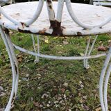 Paire de fauteuils de jardin anciens fer plein métal