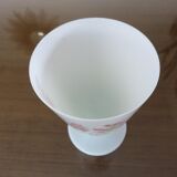 Opaline vase floral pattern, signed, 60s 70s
