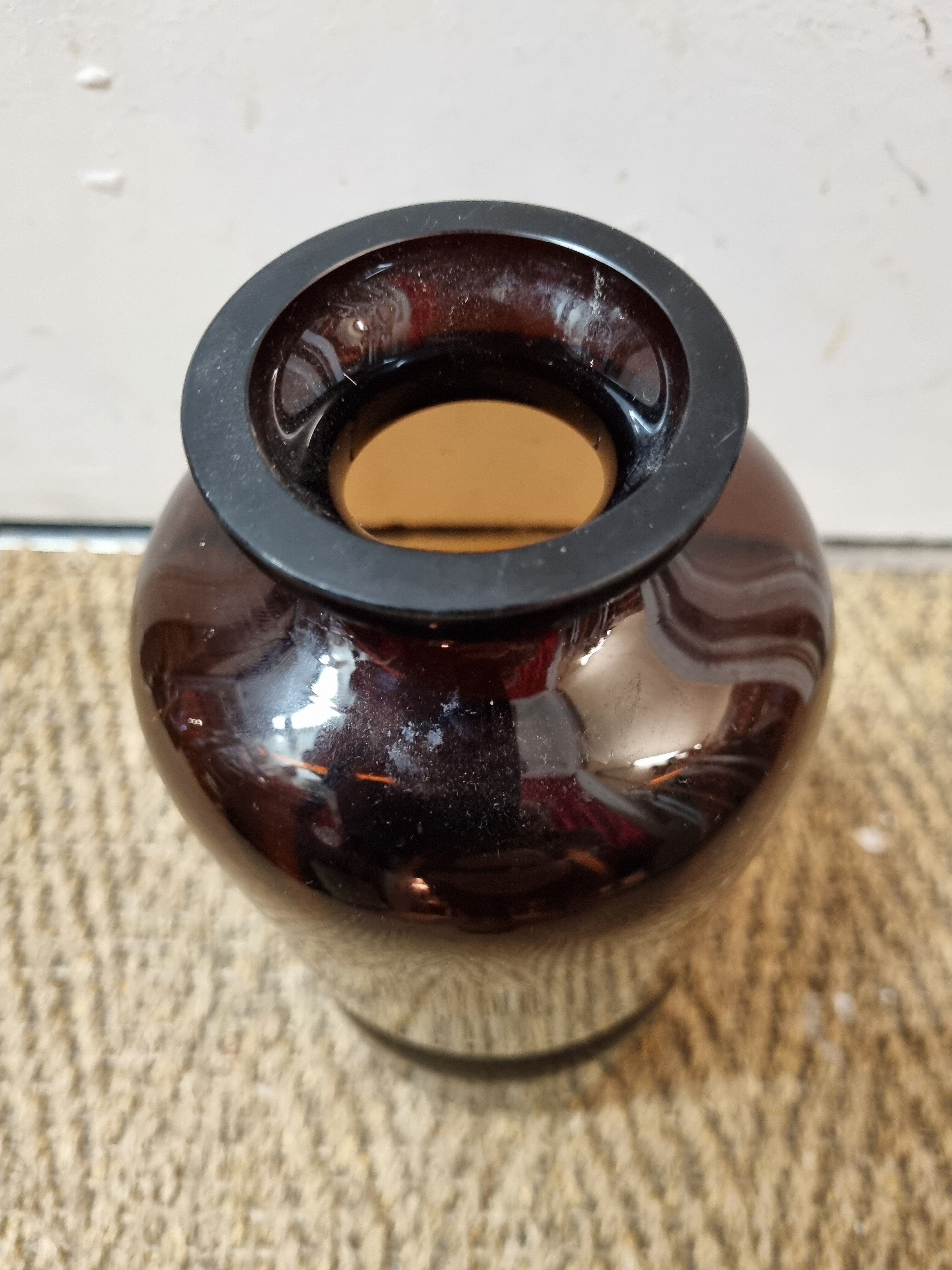 Smoked glass vase from 1970