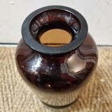 Smoked glass vase from 1970
