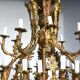 Pair of Louis XV style chandeliers golden bronze 36 lights