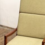 Danish Mid-Century  Lounge Chair and Stool by Ole Wanscher for Poul Jeppensens, Senator Series