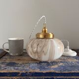 Art Deco suspension in marbled opaline