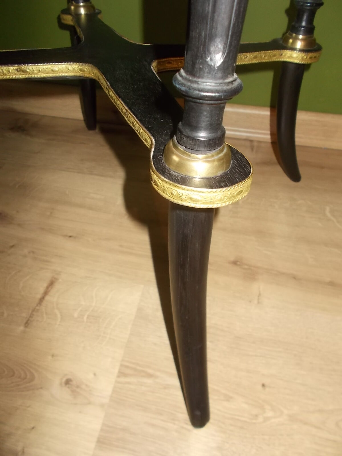 Napoleon III side table with marble top and openwork gallery.