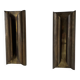 Pair of vintage wall lights in patinated brass, France 1970
