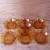 Set of 7 amber Duralex deep plates.