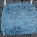 2 blue Formica cjaises, circa 1950