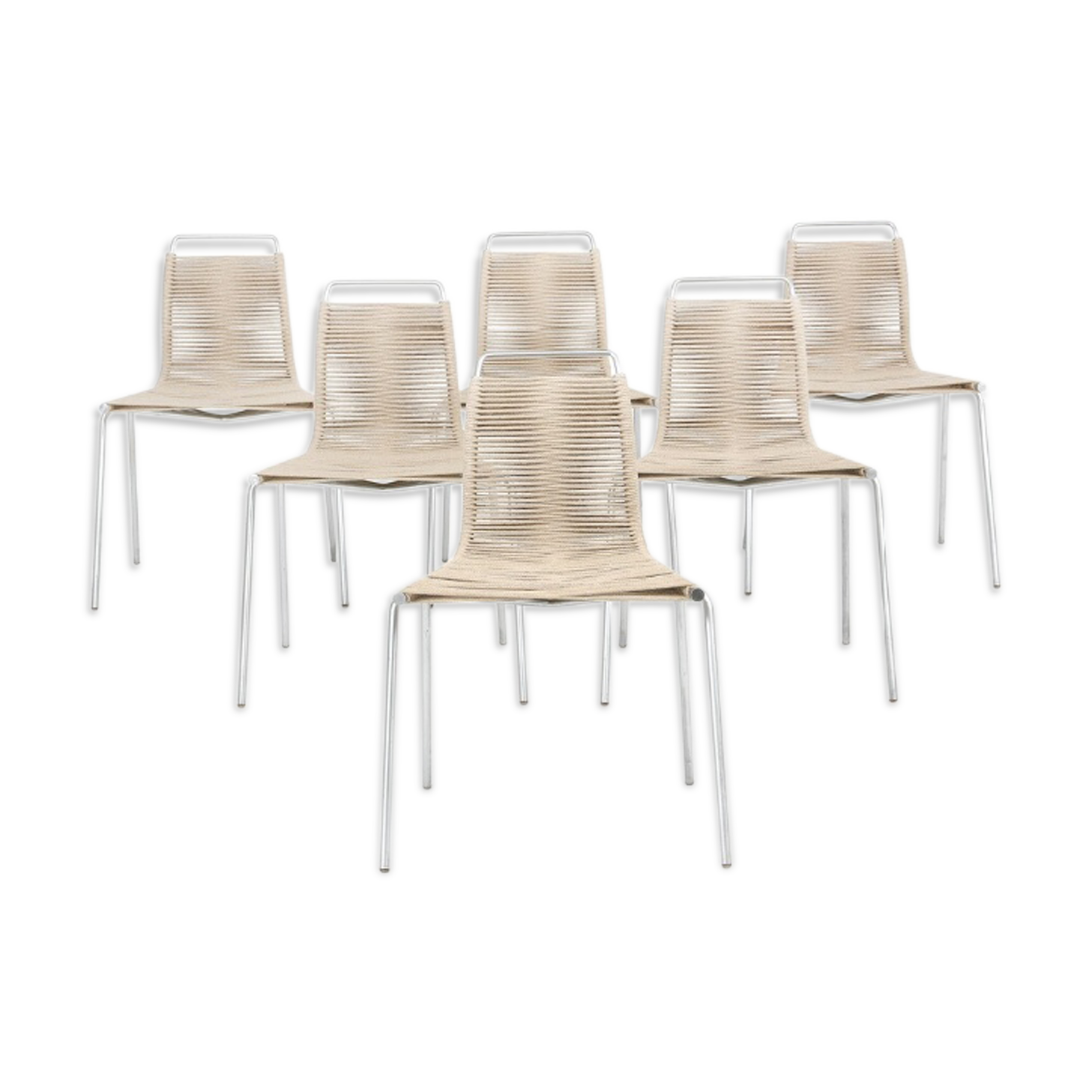 Ensemble de six chaises Poul Kjærholm "PK-1"