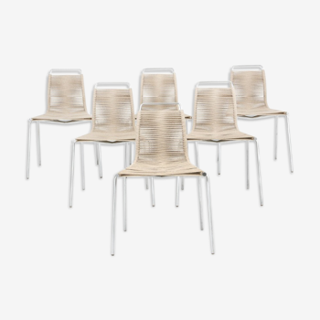 Set of six chairs Poul Kjorholm: "PK-1"