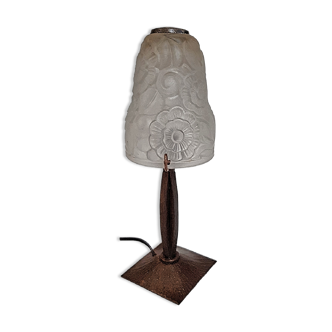 Lampe d'époque art deco tulipe de primaflor paris pied de qualité antiquité vintage