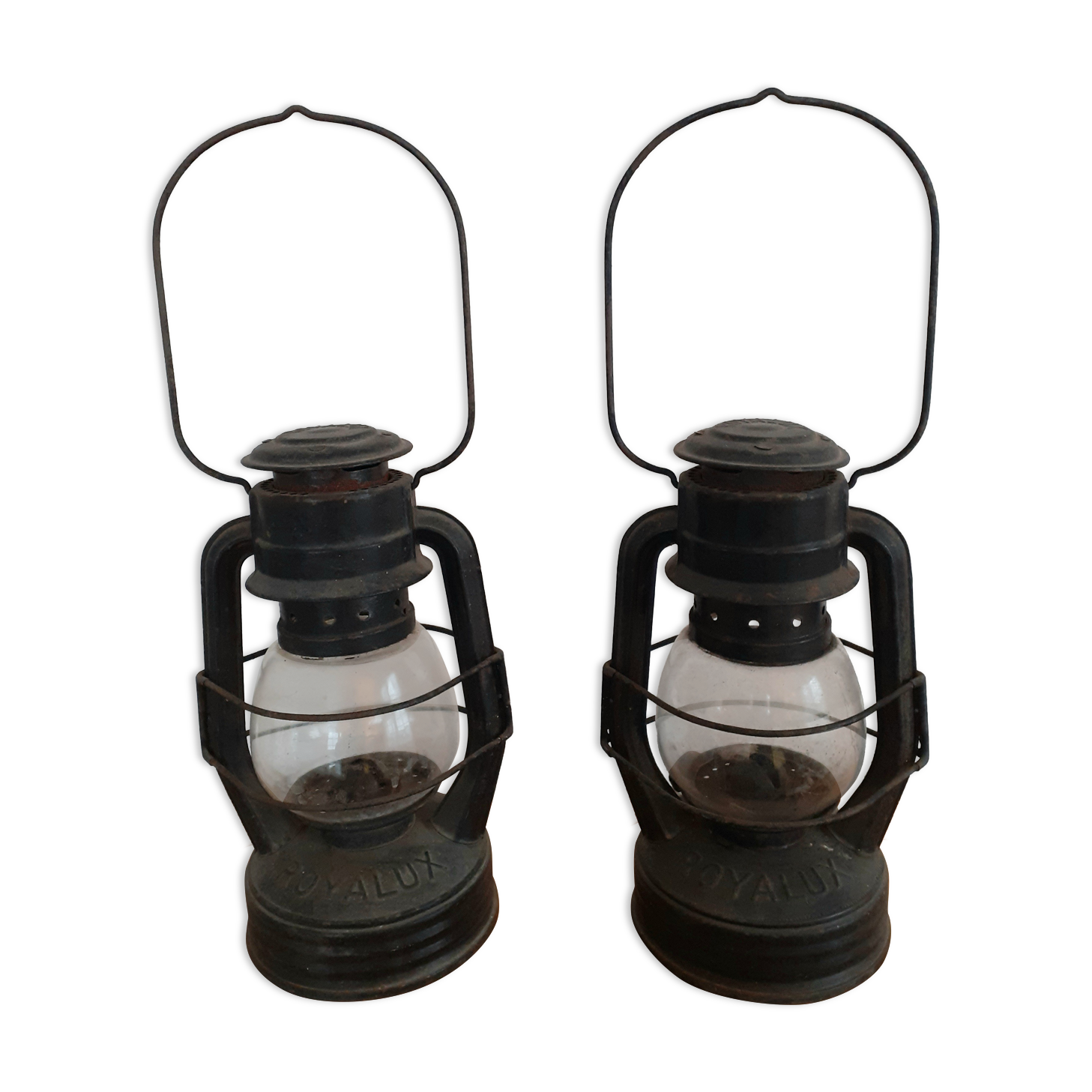 Duo of royalux old storm lamps