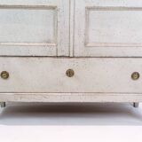 Glass Cabinet From The Gustavian Period Painted In Grey From 1810s