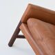Canapé scandinave trois places en palissandre et cuir marron Danemark 1960