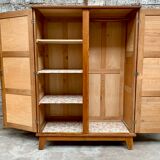Modernist wardrobe René Gabriel in oak feet compass years 1950