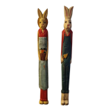 Lot wooden toys rabbits