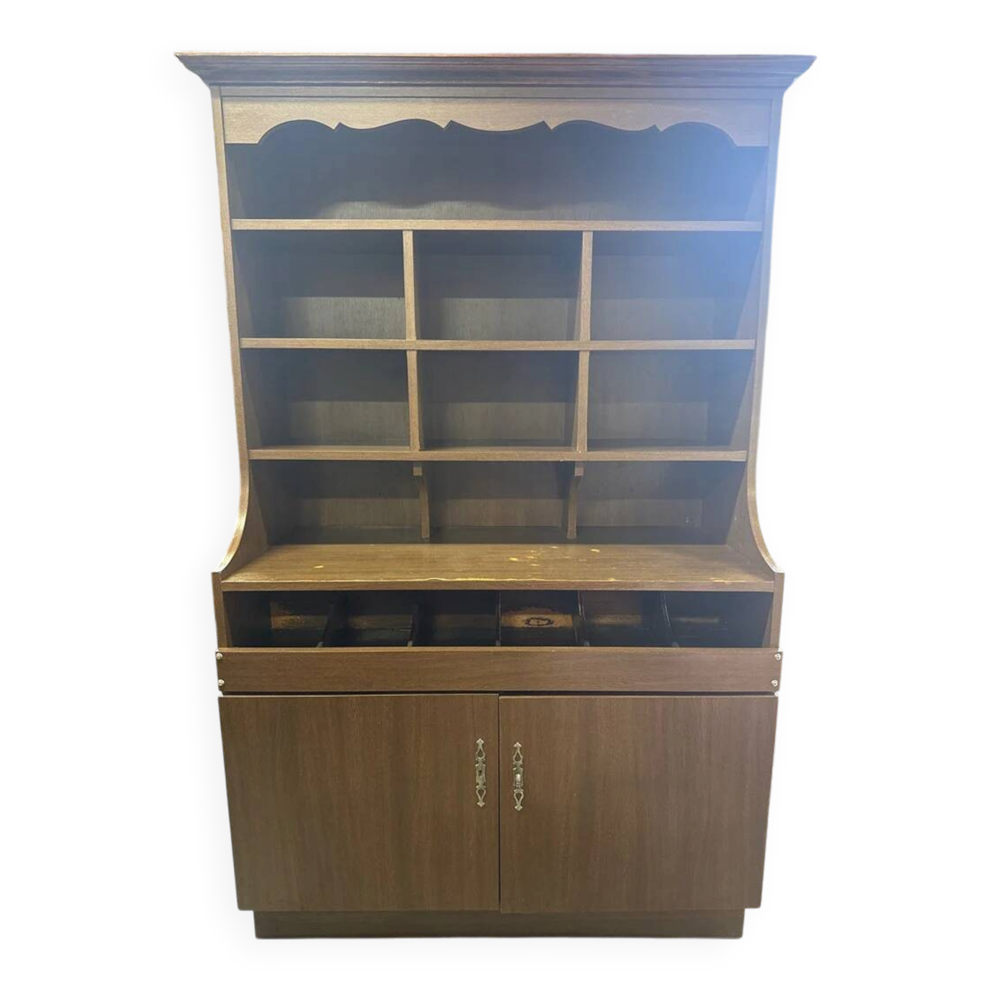 Vintage Storage Furniture for Bar Restaurant Brown Wood with Compartments