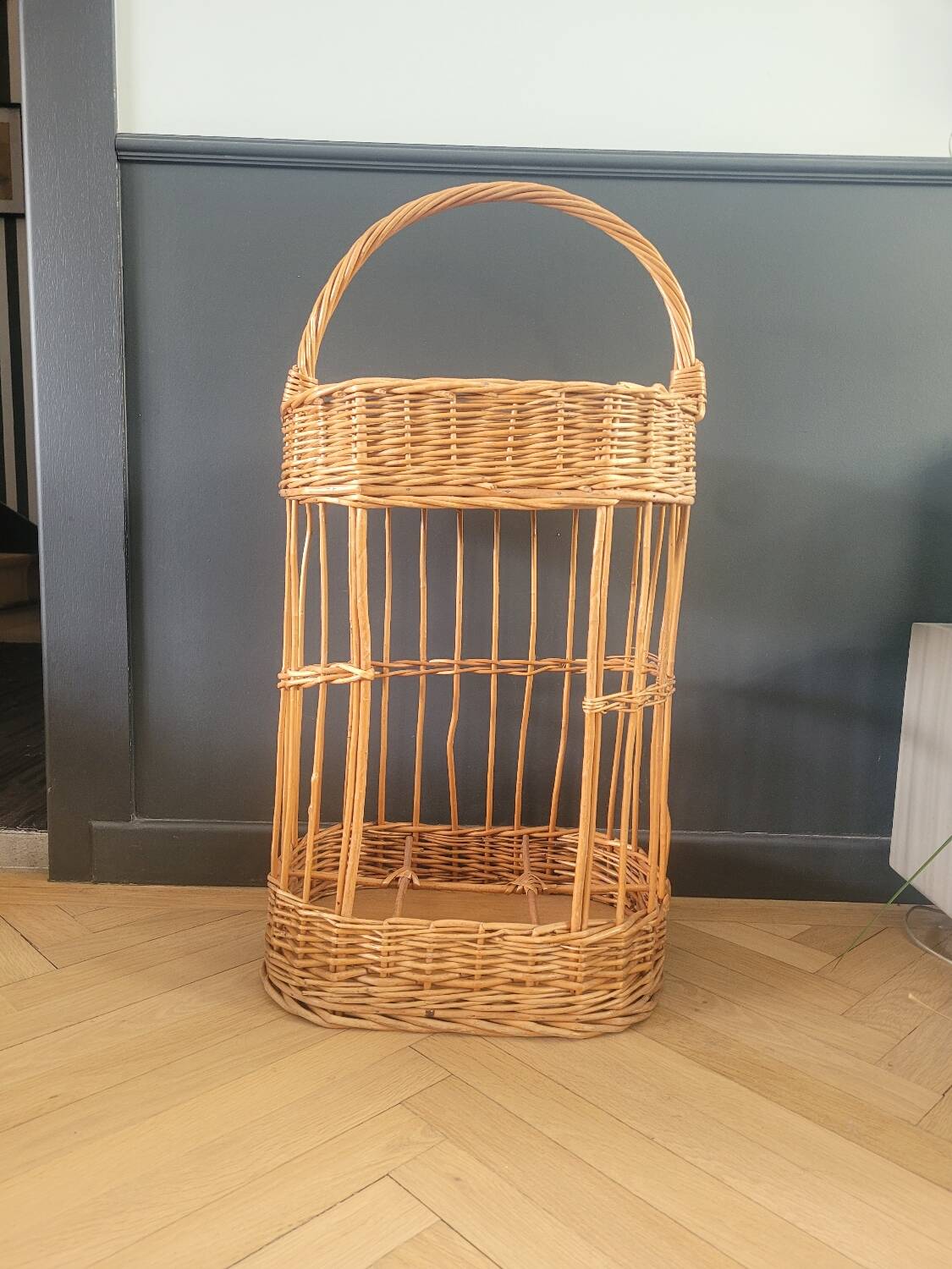 Rattan serving trolley