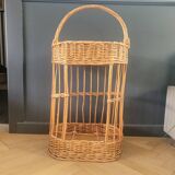Rattan serving trolley