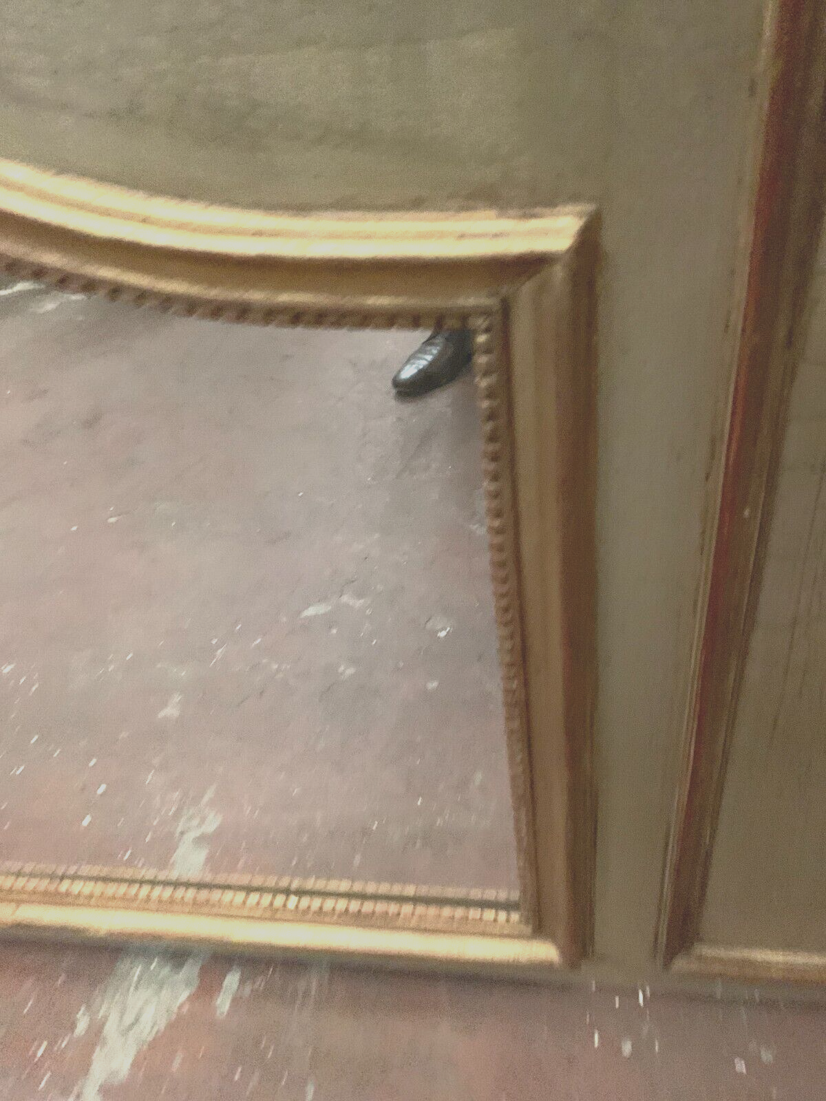 Louis XV style trumeau in patinated and gilded wood XX century