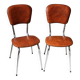 Lot de 2 chaises vintage skaï & piètement chromé