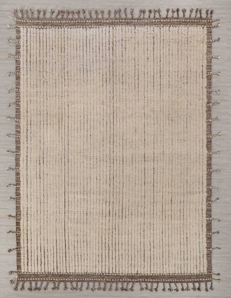 Ivory grey wool rug 150/250cm