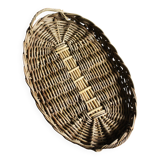 Page 1 of 6 Oval hard wicker tray with two handles