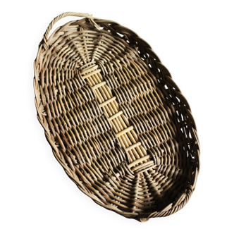 Page 1 of 6 Oval hard wicker tray with two handles
