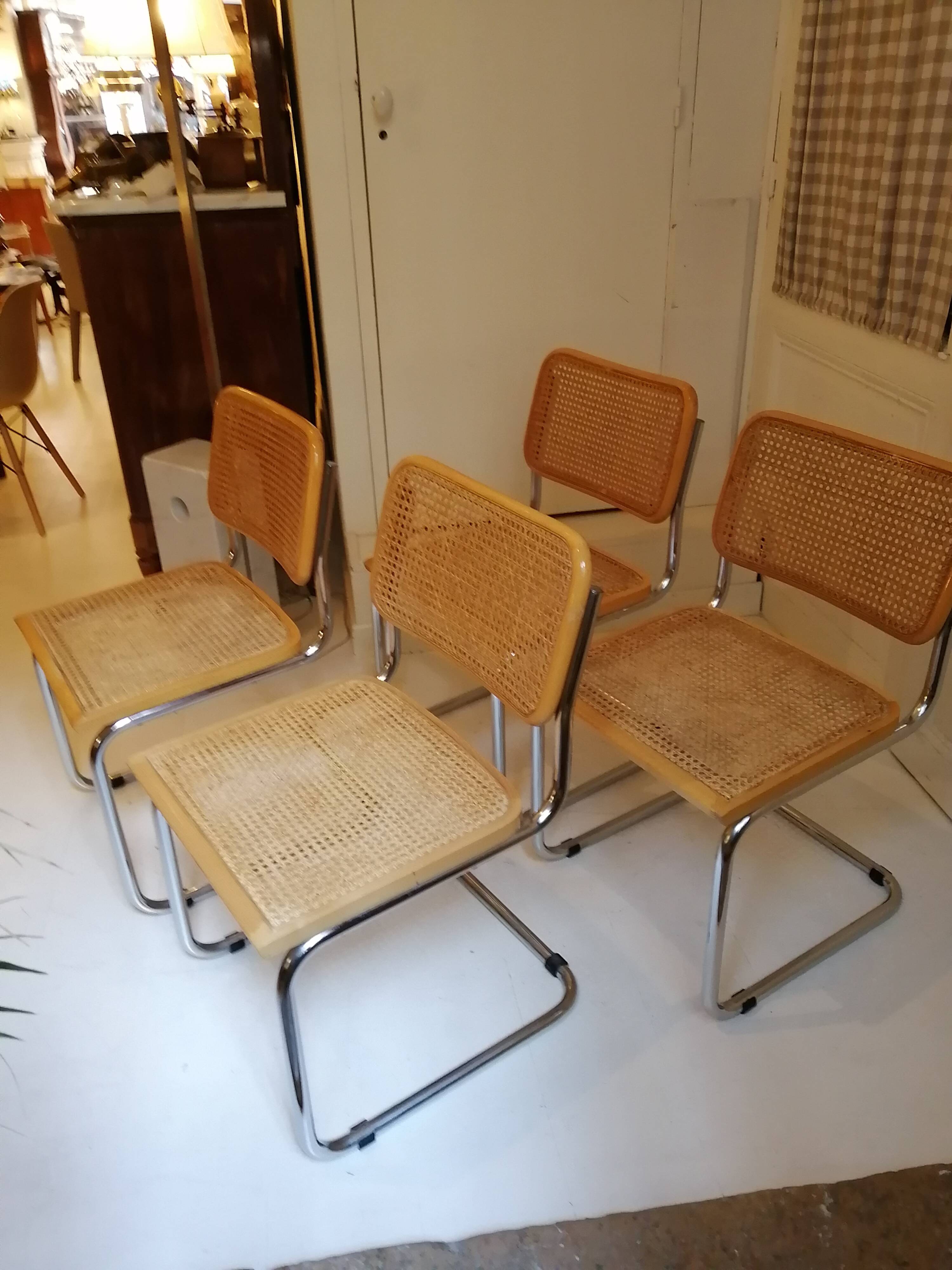 Cesca chairs, B32 by Marcel Breuer