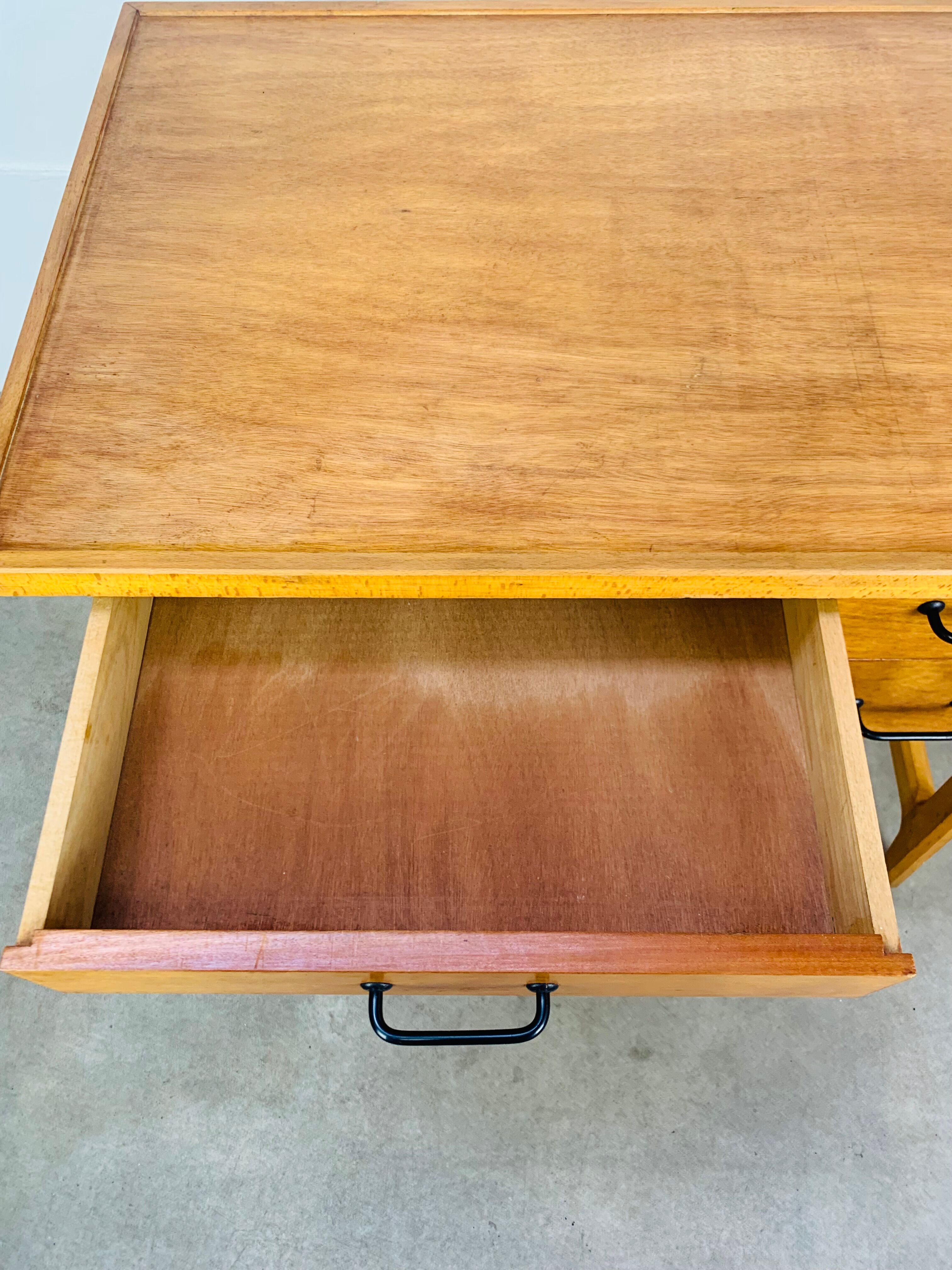 1950s wooden desk reconstruction, vintage