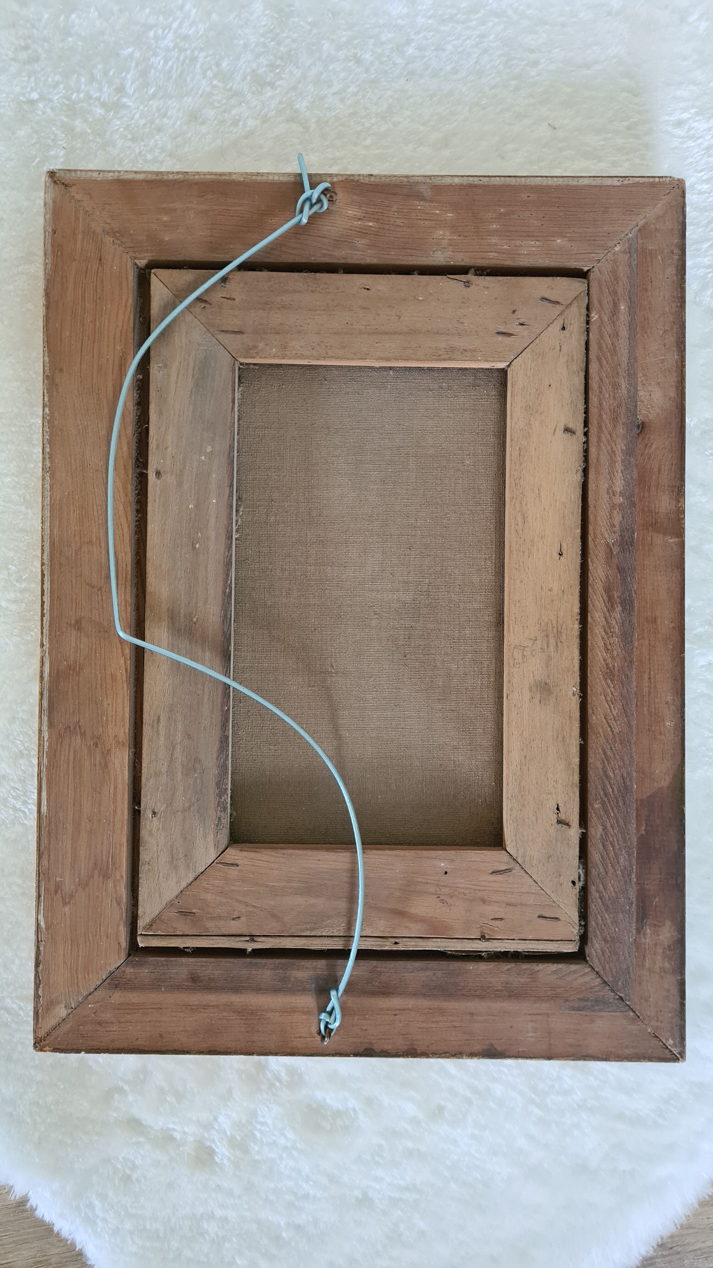 Old painting with gilded / vintage carved frame Frame dimensions: 43 x 31