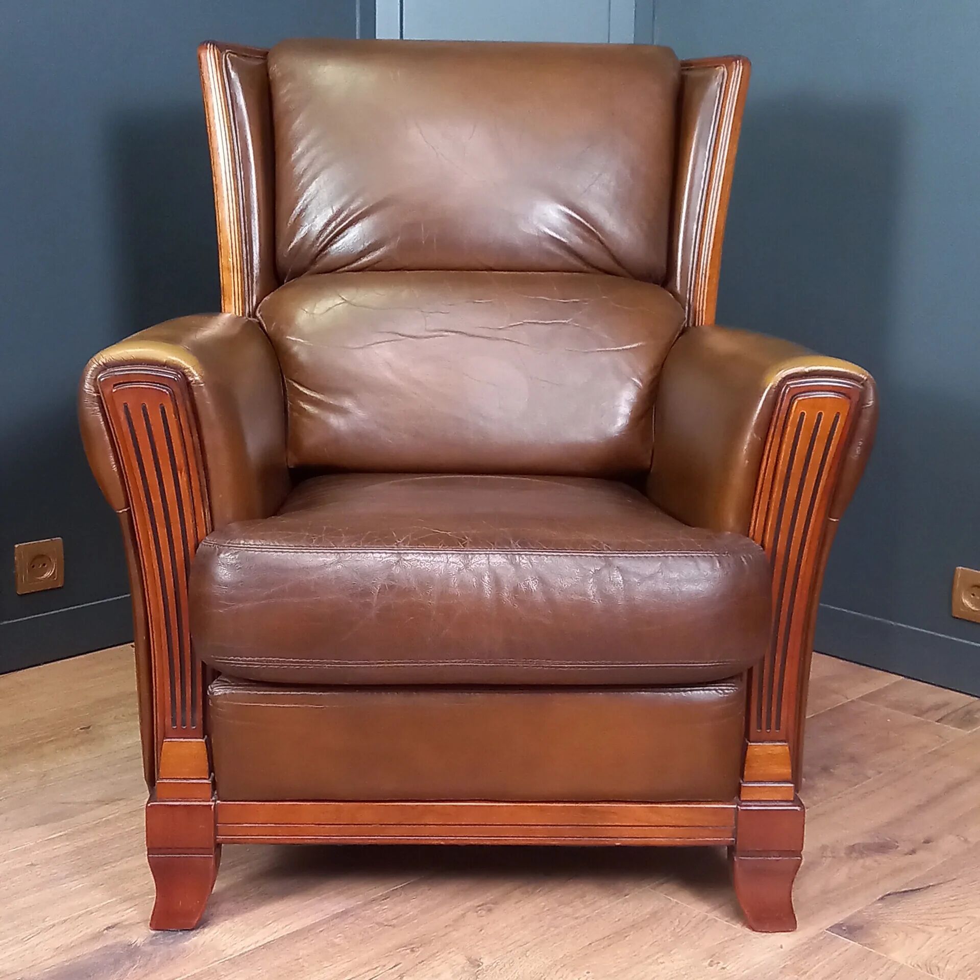 Sheepskin Art Deco club armchair