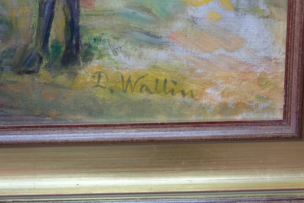 David Wallin (1879-1957), Romantic Painting , 1917, Oil on Canvas, Framed