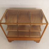 Antique oak store counter with drawers