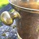 Brass Enamel Cloisonne cooler, French Floral Champagne Ice Bucket